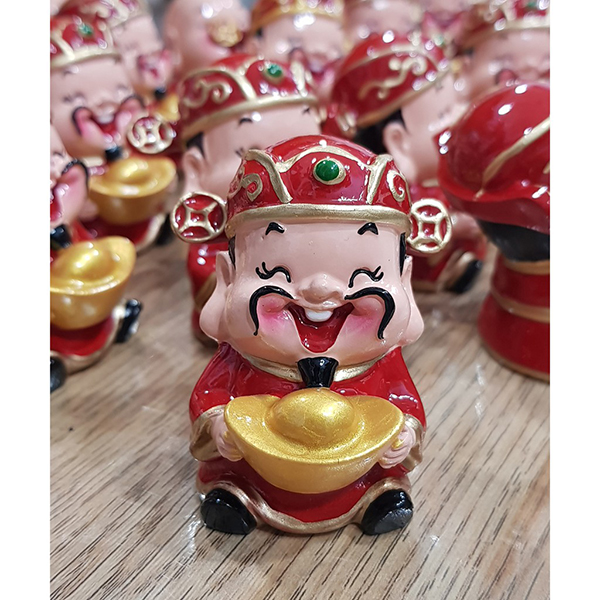 Bộ 03 tượng chibi Thần Tài may mắn size 6cm